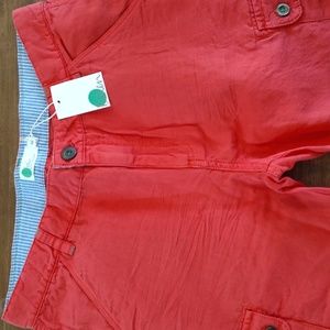 Boy shorts cotton/linen mix, bright coral